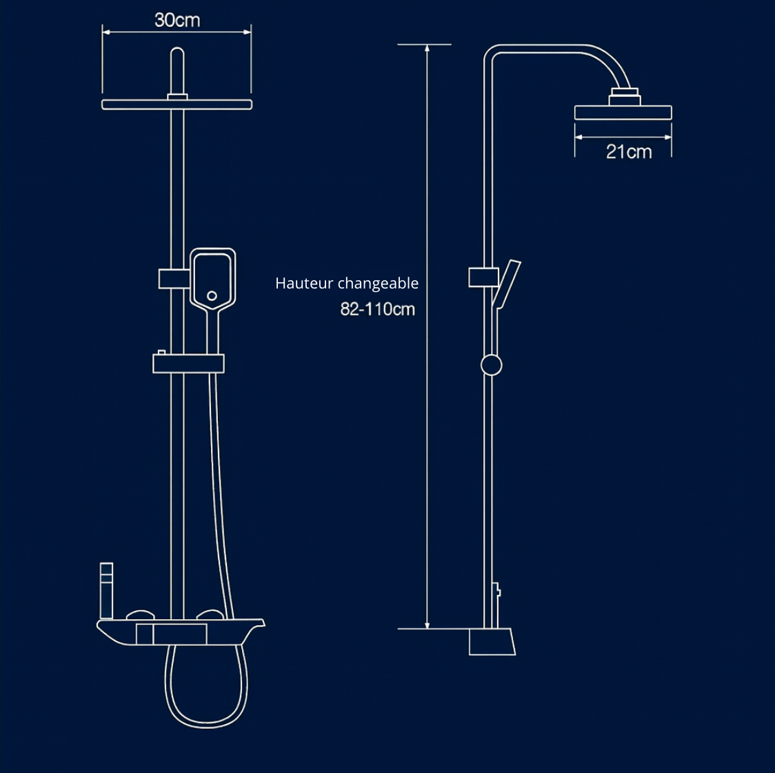 Ensemble de douche thermostatique KAYRO