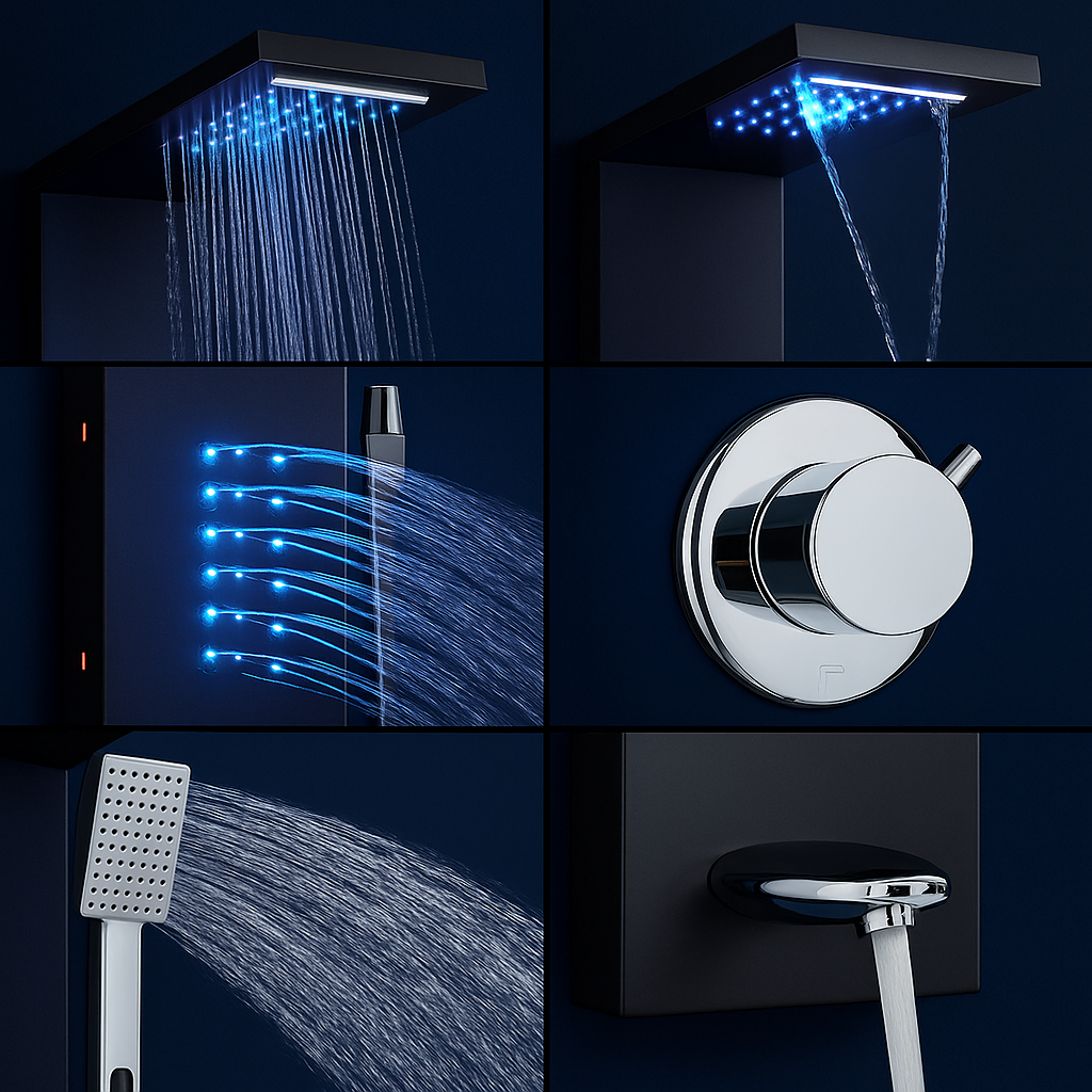Colonne de douche hydromassante Aura LED